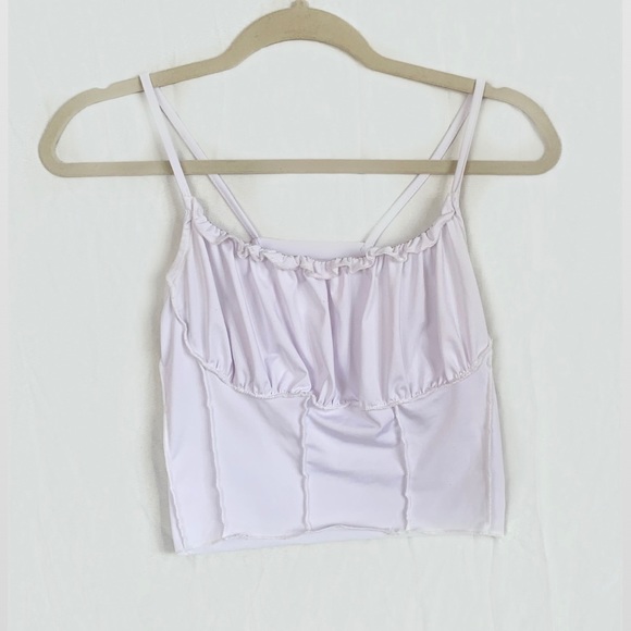 TWO FOR ONE BUNDLE - Two Ruched Lettuce-Edge Cami Tops - Picture 2 of 8